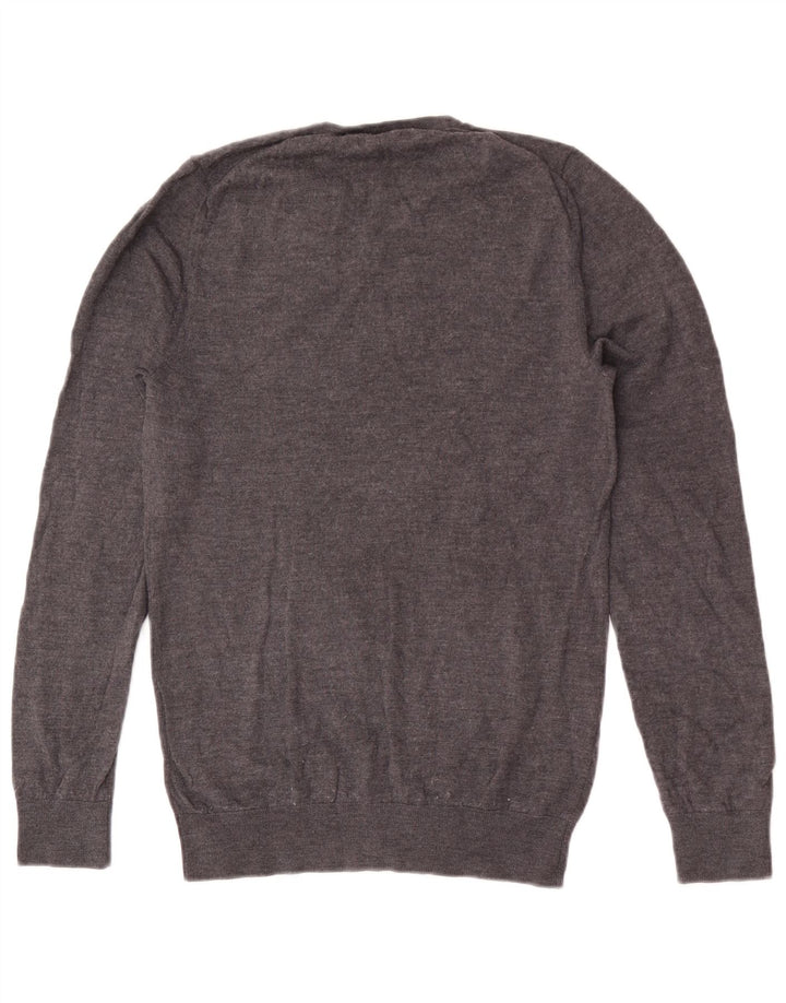 Marks & Spencer Suéter con Cuello en V para Hombre Pequeño Lana Merino Gris