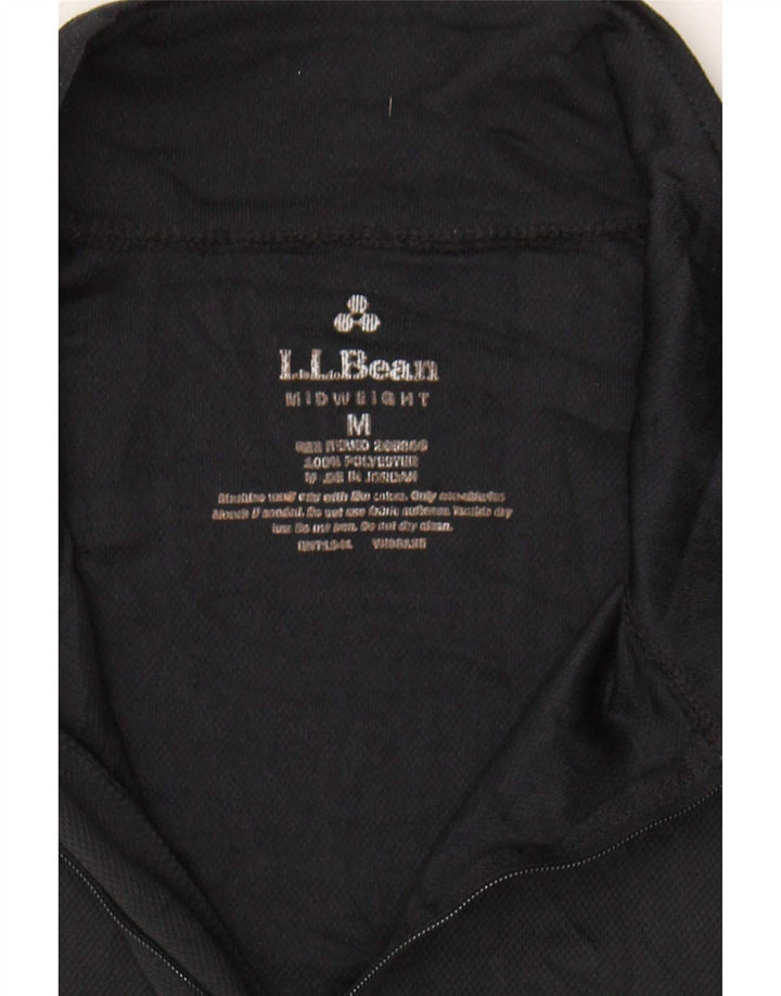 L.L.Bean Top con cuello y cremallera para hombre Manga larga Poliéster negro medio