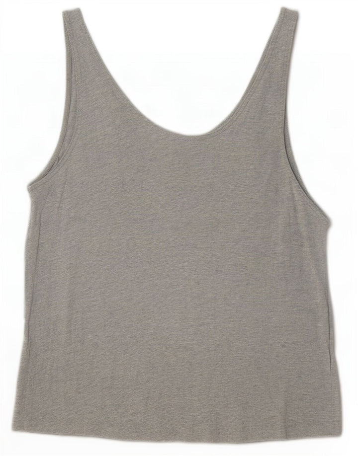 Puma Mujer Gráfico Chaleco Top UK 10 Pequeño Gris Moteado