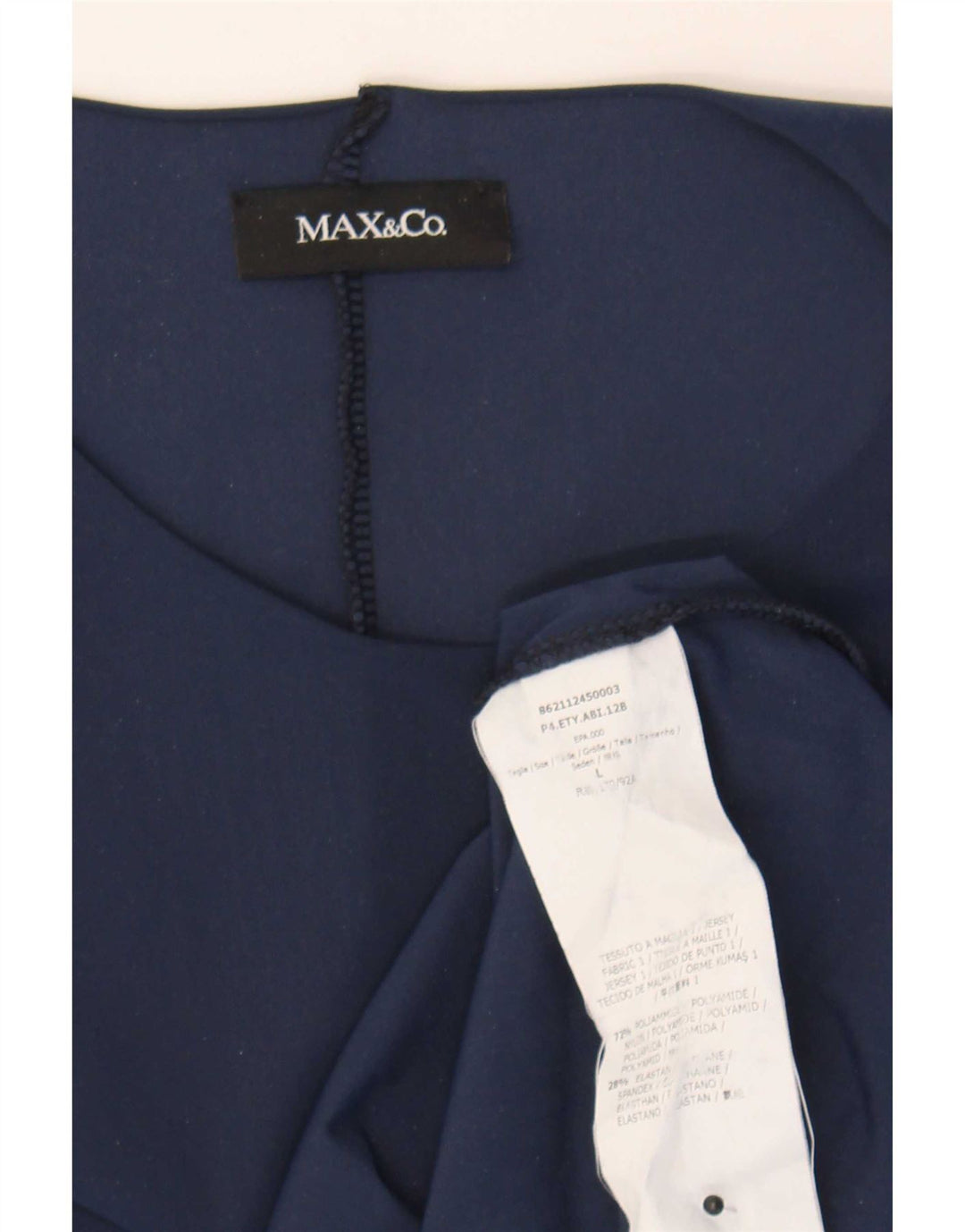 Max&Co. Vestido evasé sin mangas para mujer UK 44 Large Poliamida azul marino