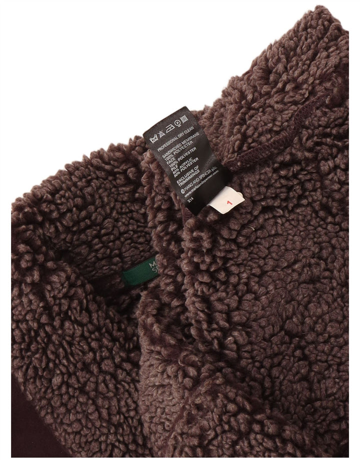 Marks & Spencer Chaleco Sherpa para mujer UK 42 Poliéster burdeos mediano
