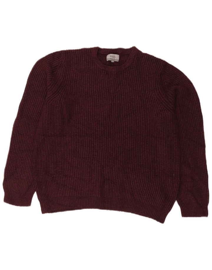 Marks & Spencer Suéter De Cuello Redondo Para Hombre Acrílico Burdeos Medio