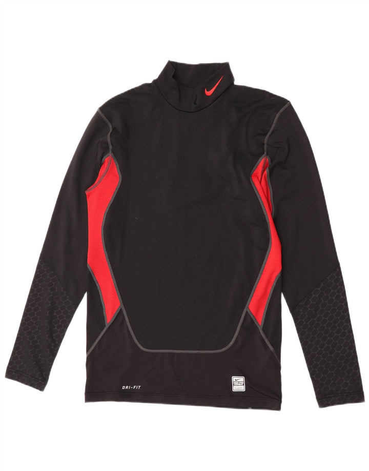 Nike Camiseta de compresión para hombre, manga larga, tamaño grande, color negro, poliéster