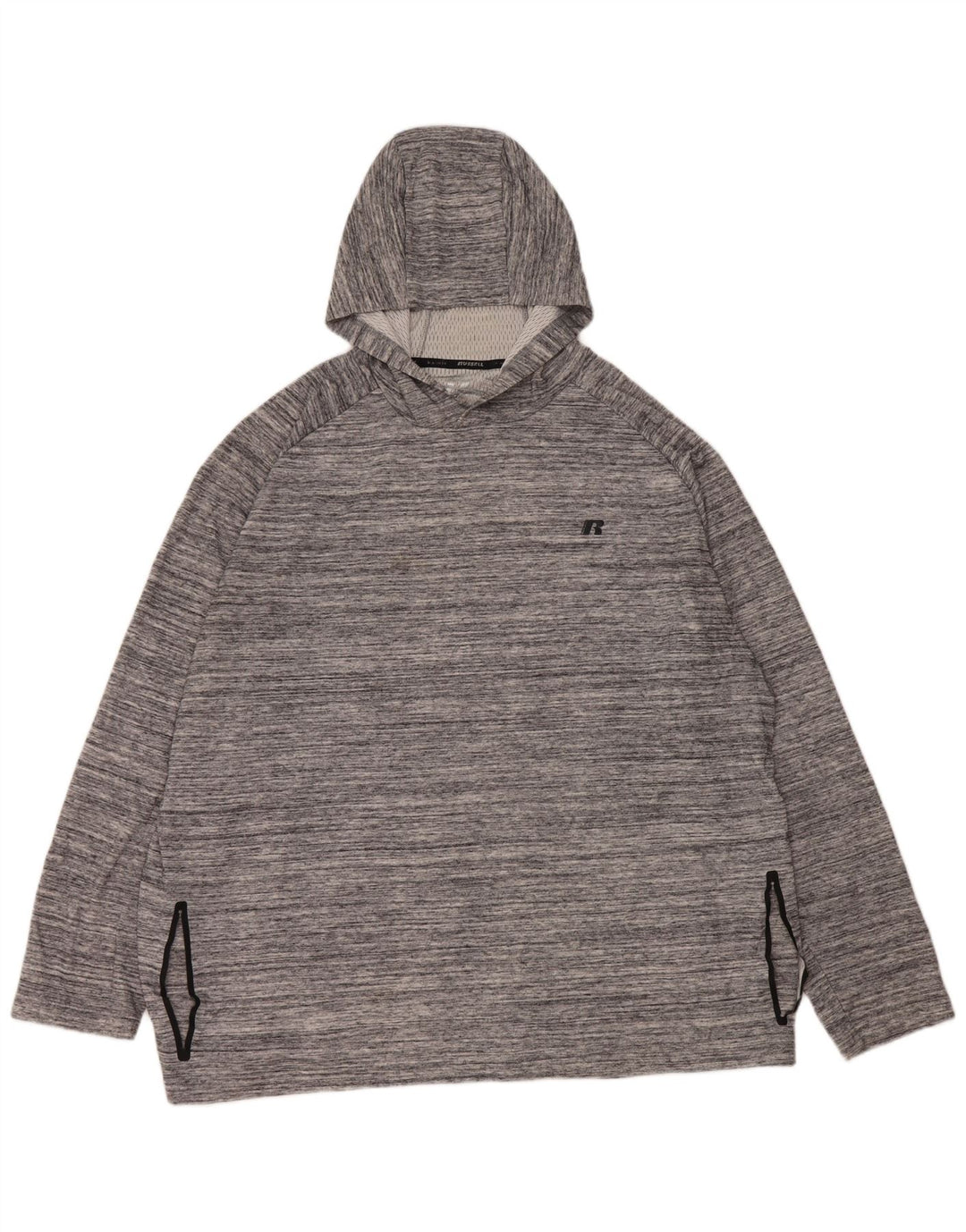 Russell Athletic - Sudadera con capucha para hombre, talla 3XL, poliéster moteado gris