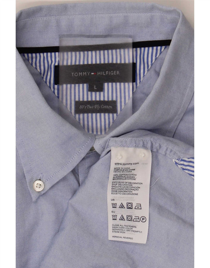 Camisa Tommy Hilfiger Hombre Grande Azul Algodón