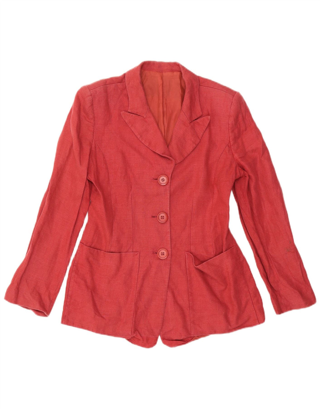 Hobbs Chaqueta Blazer de 3 Botones para Mujer UK 12 Medium Red Linen