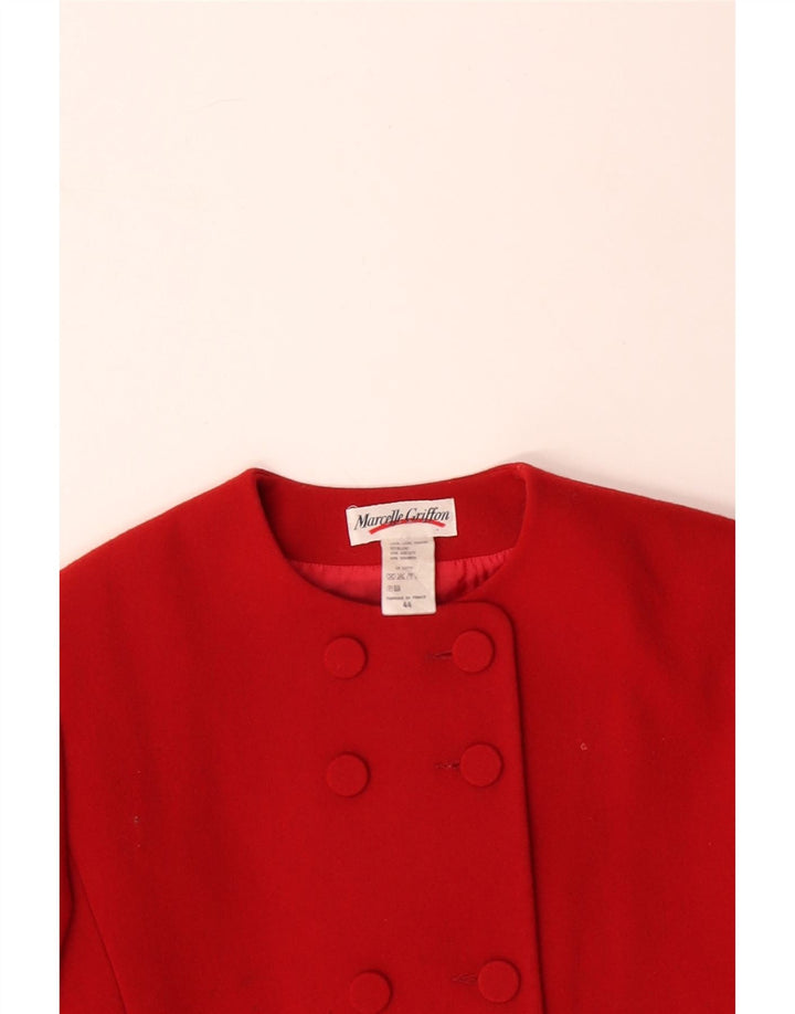 MARCELLE GRIFFON Chaqueta blazer de manga 3/4 para mujer IT 44 Rojo mediano