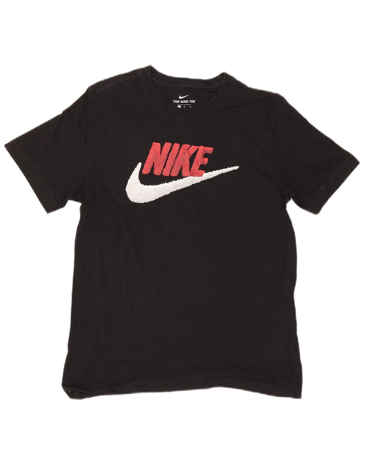 Nike Camiseta gráfica para hombre Top mediano de algodón negro