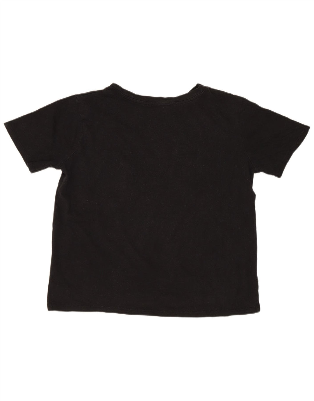 Zara Mujer Crop Camiseta Extragrande Top Reino Unido 10 Pequeño Algodón Negro