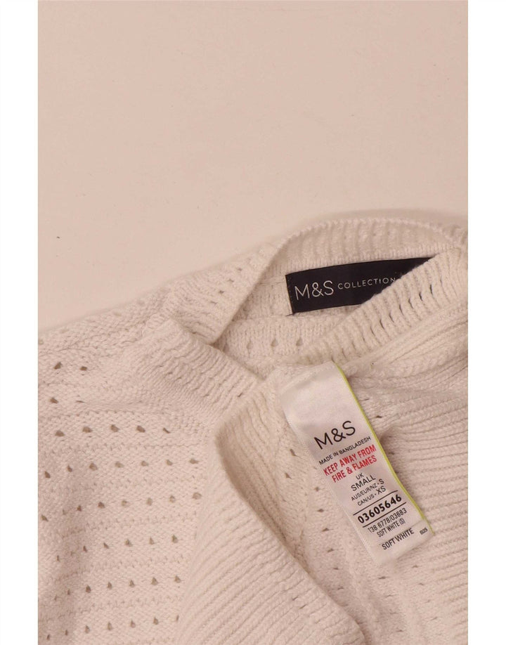 Marks & Spencer Suéter de Cuello Redondo para Mujer UK 10 Small White