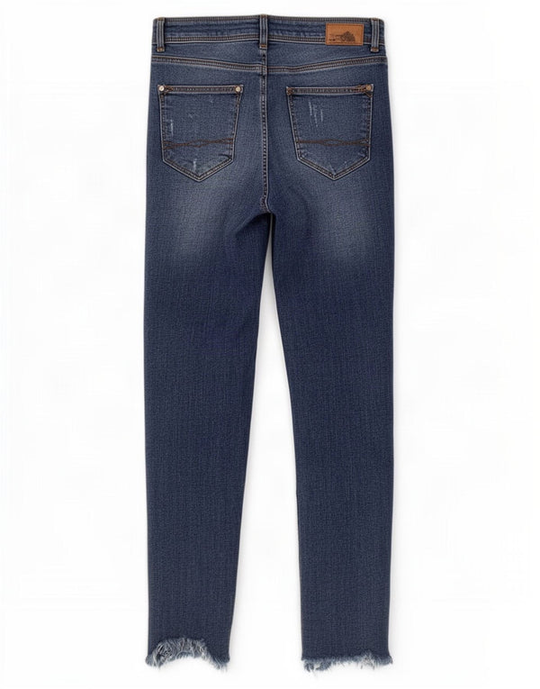 Zara Vaqueros pitillo desgastados para mujer EU 40 Medium W30 L27 Algodón azul