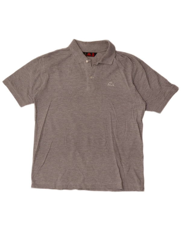 Kappa Polo Hombre Grande Gris Algodón