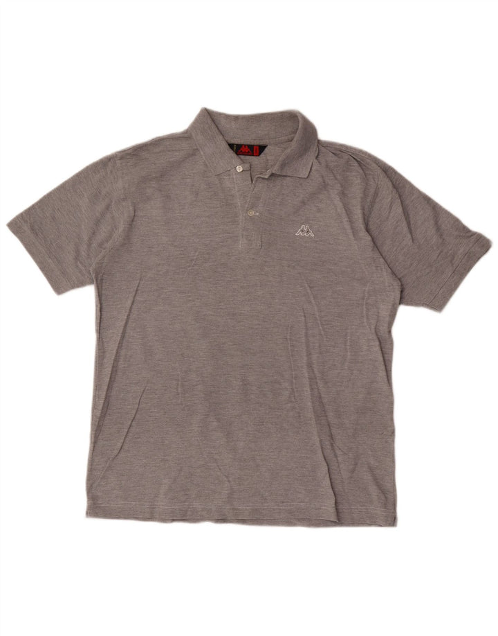 Kappa Polo Hombre Grande Gris Algodón