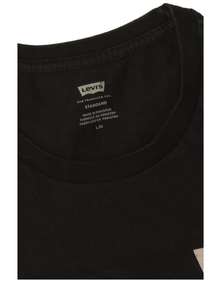 Levi's Camiseta estándar para hombre Top grande de algodón negro