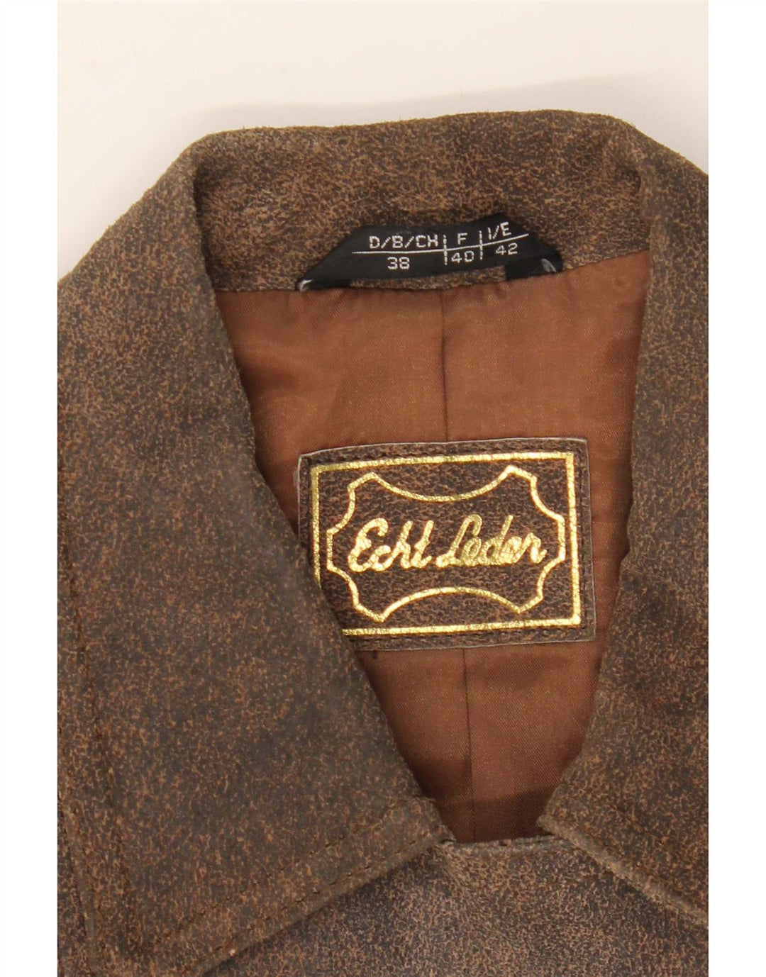 Vintage mujer 5 botones ante Blazer chaqueta IT 42 marrón medio