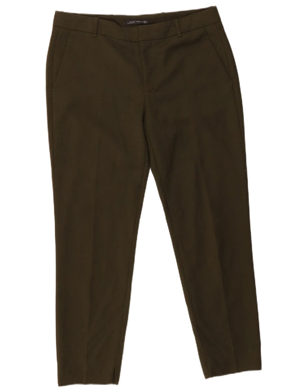 Zara Mujer Pantalón Chino Tapered Grande W30 L28 Algodón Caqui