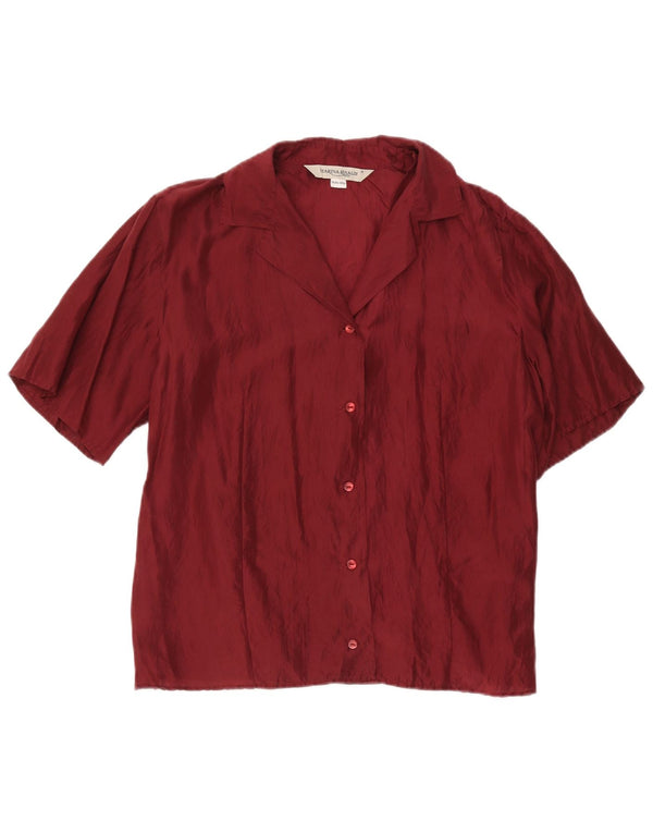 Marina Rinaldi Blusa de manga corta para mujer talla 19 pequeña burdeos