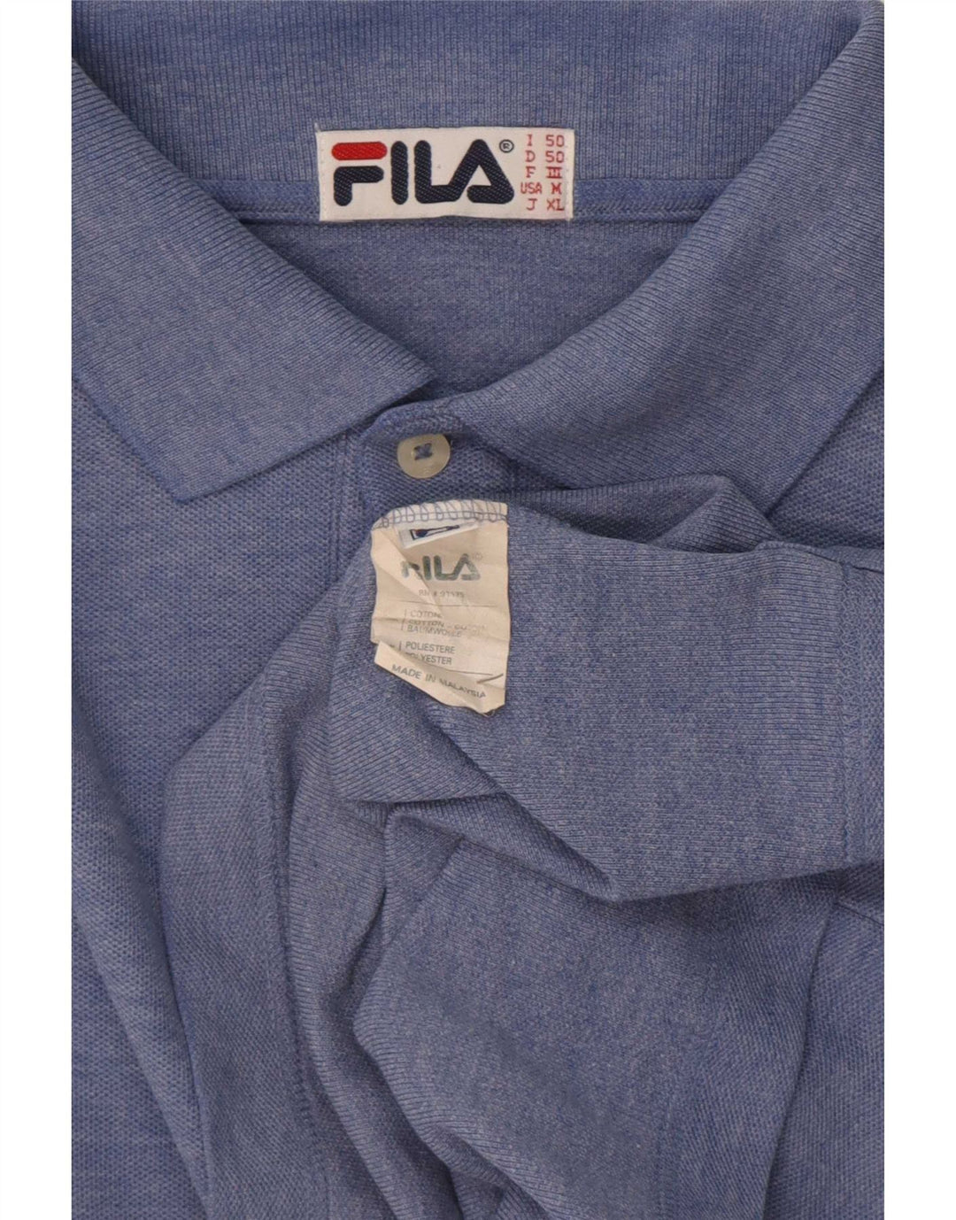 Polo Fila Hombre IT 50 Algodón Azul Medio