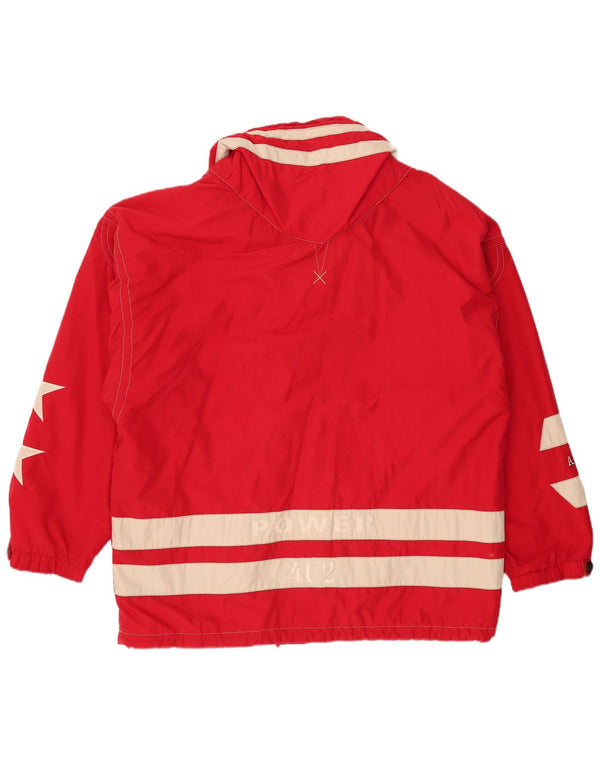 BOGNER Chaqueta anorak gráfica para hombre UK 42 XL Poliéster con bloques de color rojo