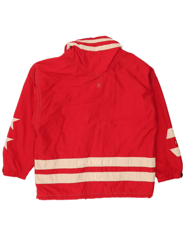 BOGNER Chaqueta anorak gráfica para hombre UK 42 XL Poliéster con bloques de color rojo