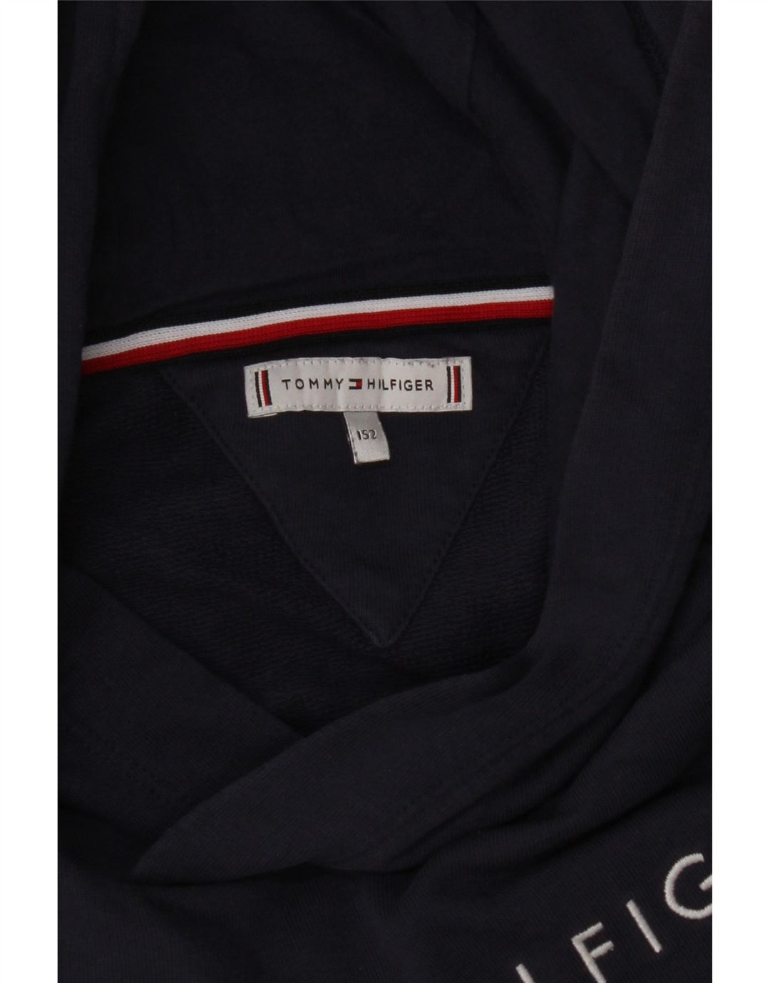 TOMMY HILFIGER Jersey con capucha gráfica para niños 11-12 años Azul marino