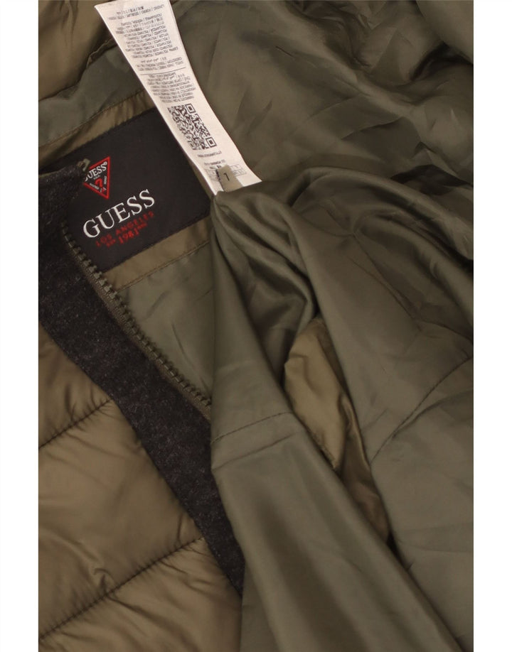 Guess Abrigo acolchado para hombre UK 40 Large Poliamida caqui