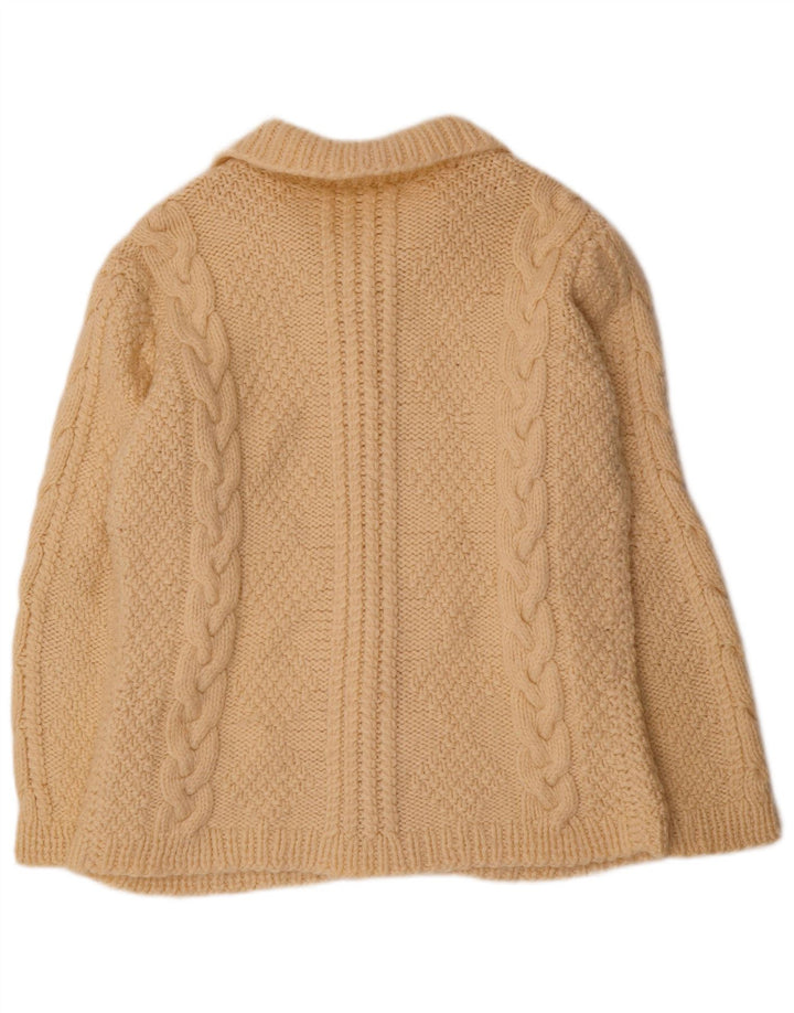 Vintage hombres Cardigan suéter grande beige