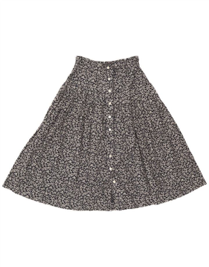 Simonetta Falda Plisada Acampanada W26 Pequeña Azul Marino Floral