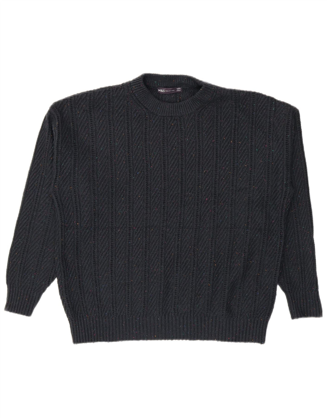 Marks & Spencer - Jersey de cuello redondo para hombre, talla grande, color azul marino
