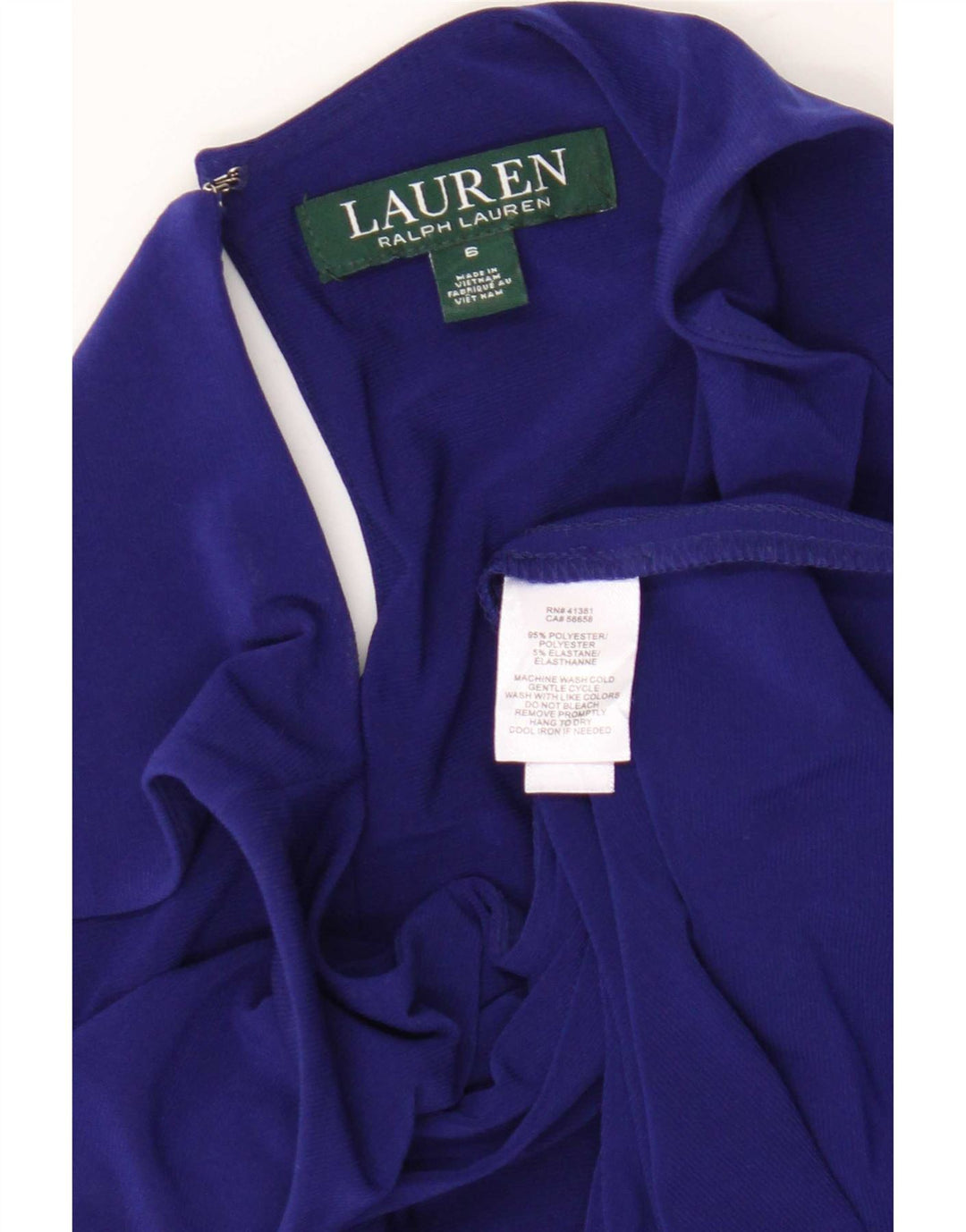 Ralph Lauren Vestido sin mangas para mujer US 6 Poliéster azul medio