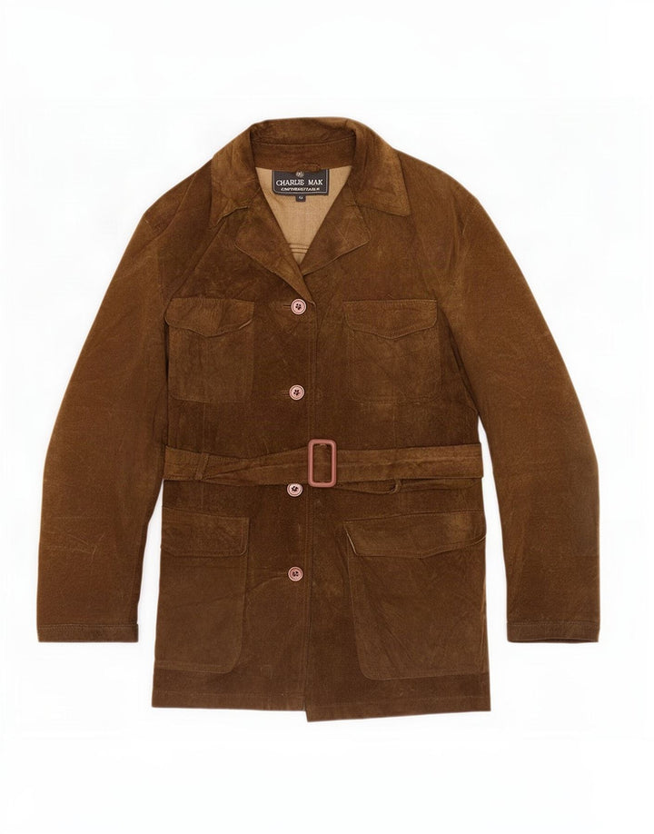 Chaqueta de ante vintage para mujer IT 42 cuero marrón medio