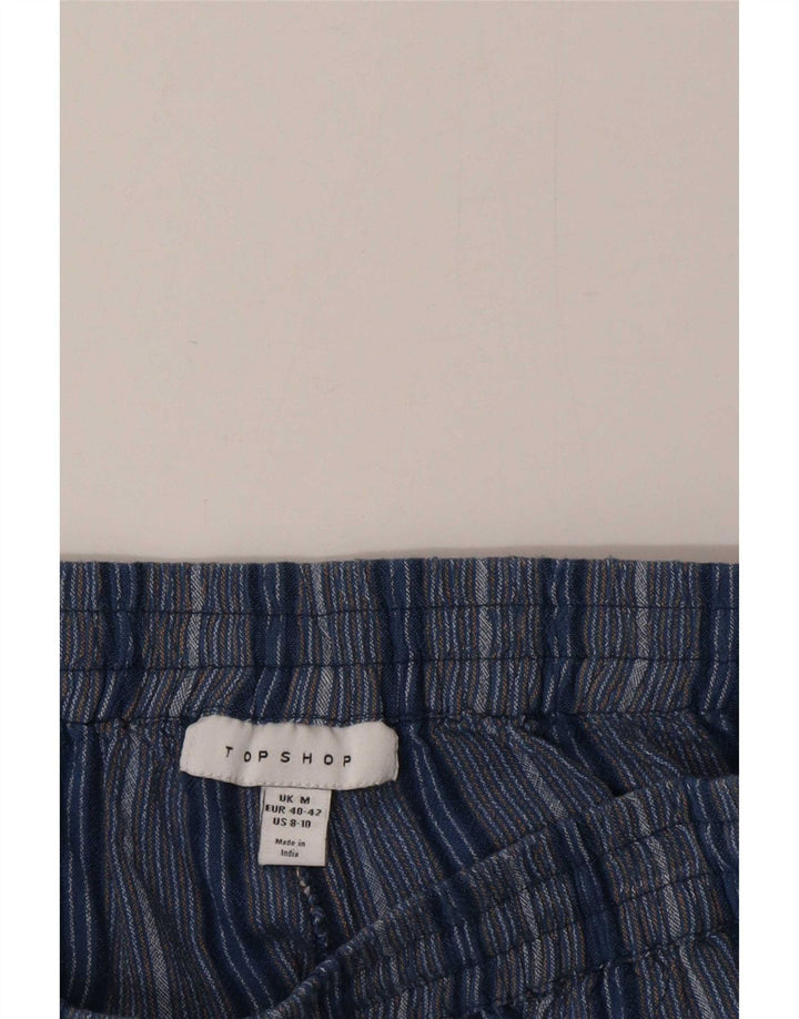 Topshop Pantalones Cortos Informales para Mujer Medium W28 Azul A Rayas