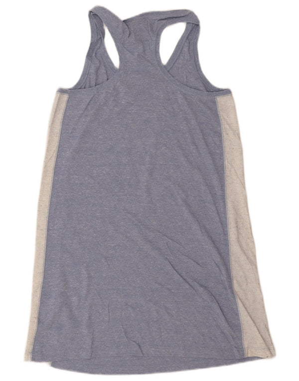 NIKE Vestido estilo camiseta sin mangas con gráfico para mujer UK 40 Small Blue Colourblock