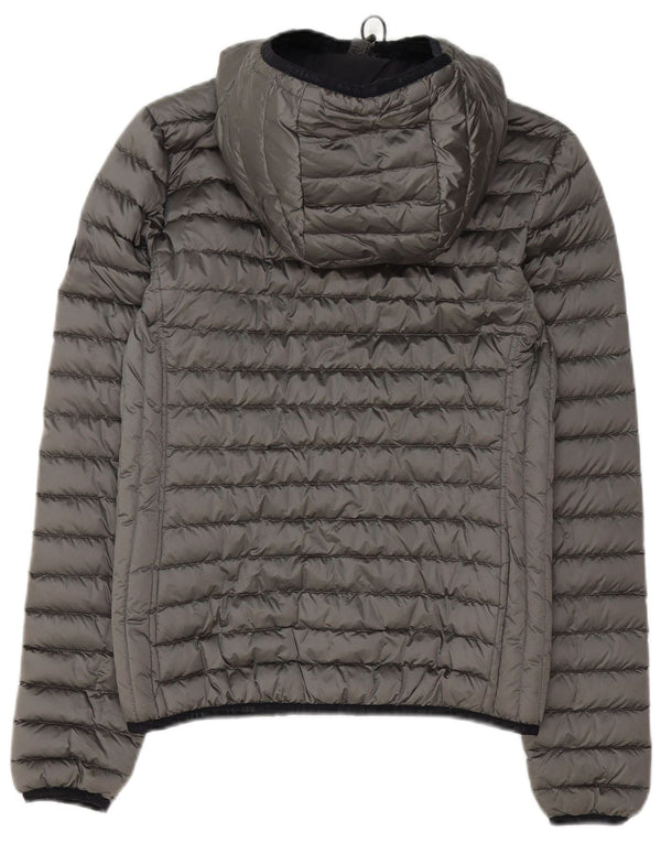 Superdry Chaqueta Acolchada Con Capucha Para Mujer UK 8 Small Gris Poliéster