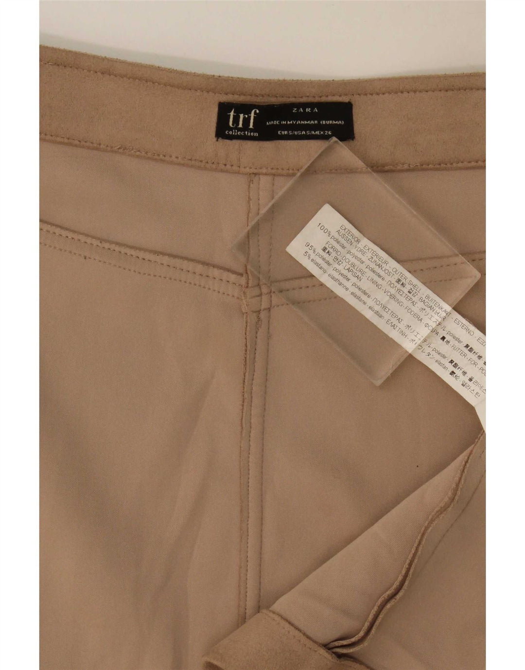 Zara Minifalda Mujer Small W27 Poliéster Marrón