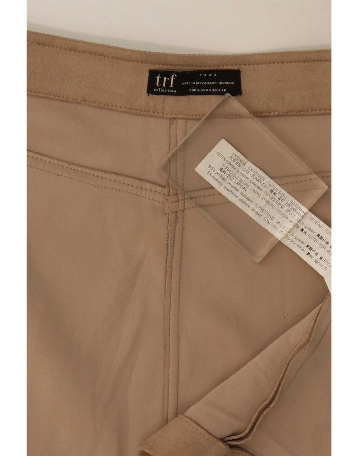 Zara Minifalda Mujer Small W27 Poliéster Marrón