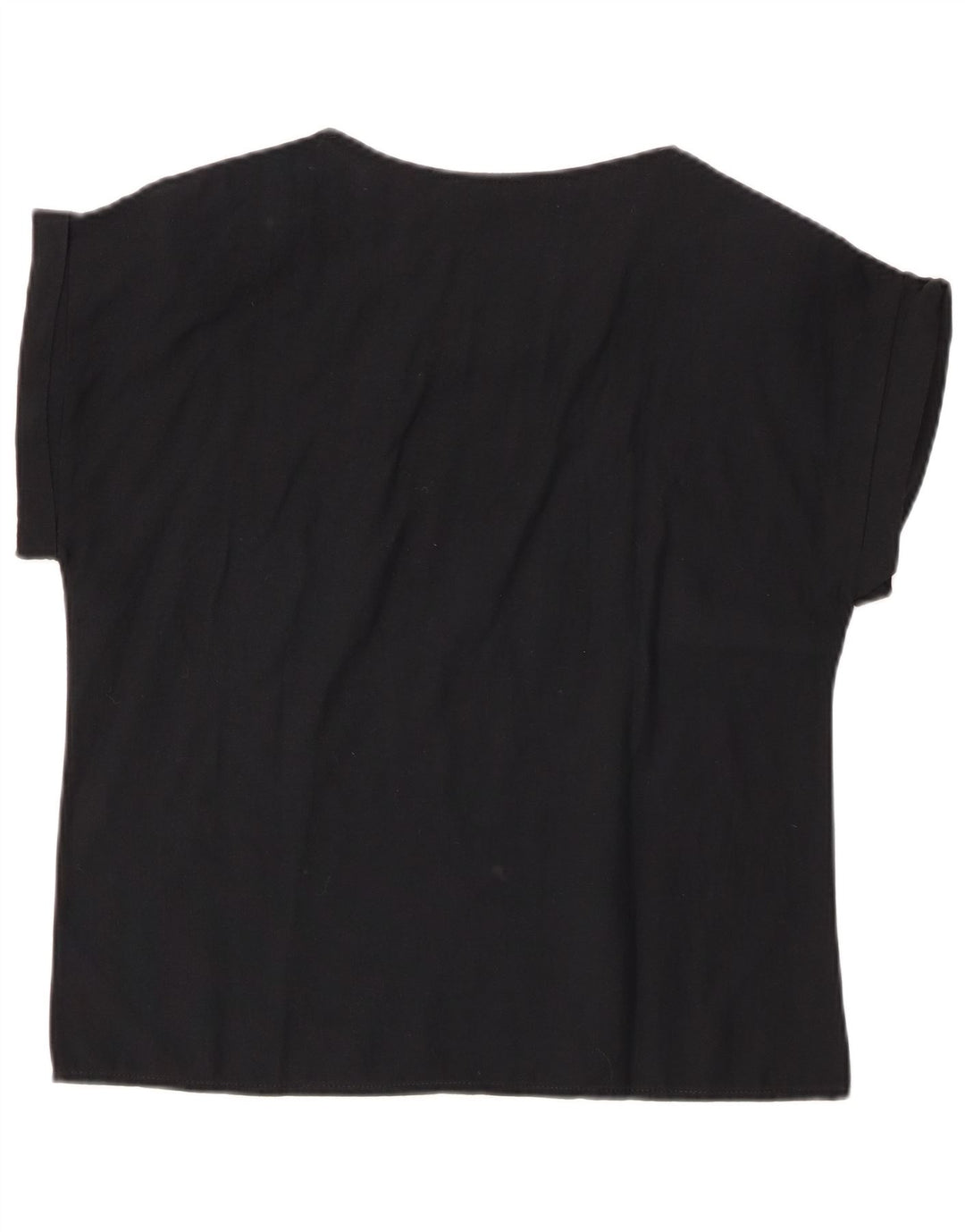 VINTAGE Blusa de Mujer Top IT 44 Algodón Floral Negro Medio