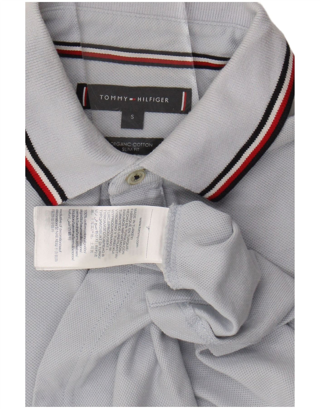 TOMMY HILFIGER Polo Slim Fit para Hombre Algodón Azul Pequeño