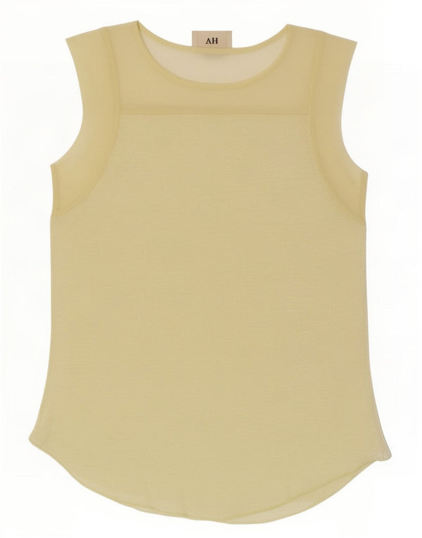 Zara Mujer Chaleco Top UK 10 Small Amarillo Moteado