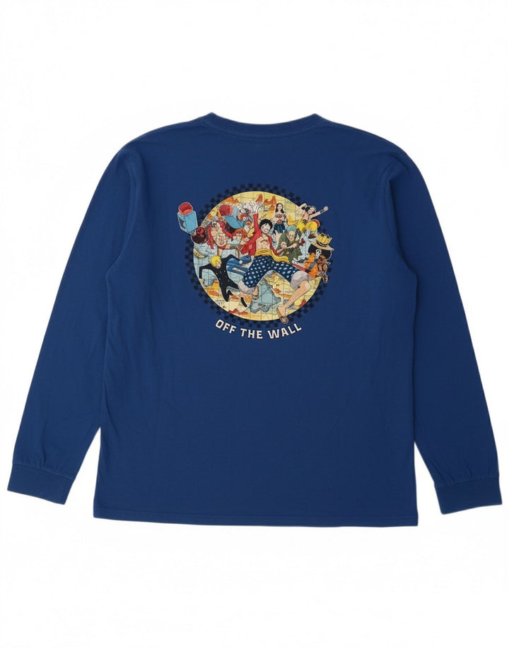 VANS Niños Sombrero de Paja Crew Graphic Top Manga Larga 14-15 Años XL Azul