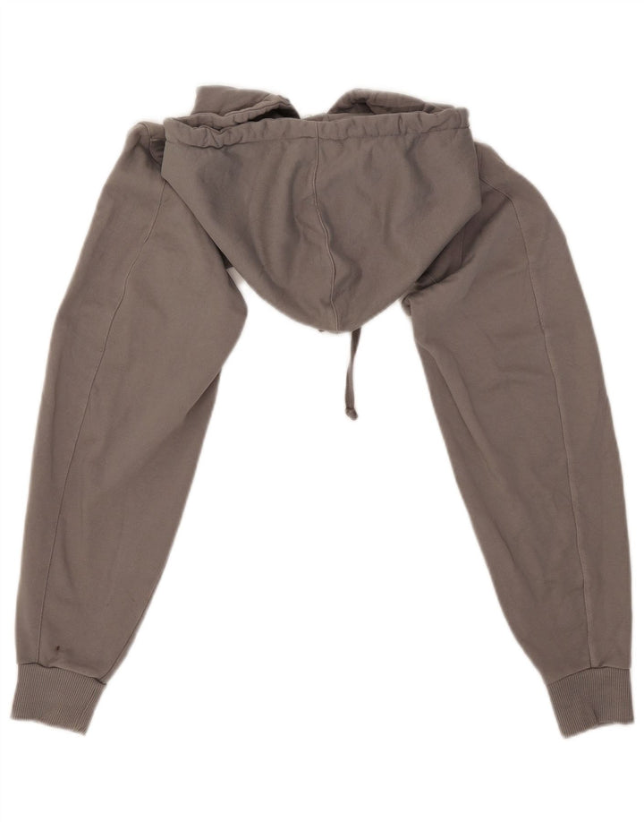 Zara Top corto con brazo y capucha para mujer Reino Unido 40 Gris medio