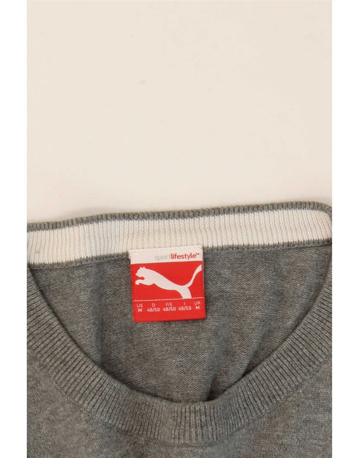 Puma Suéter De Cuello Redondo Para Hombre Gris Medio A Rayas