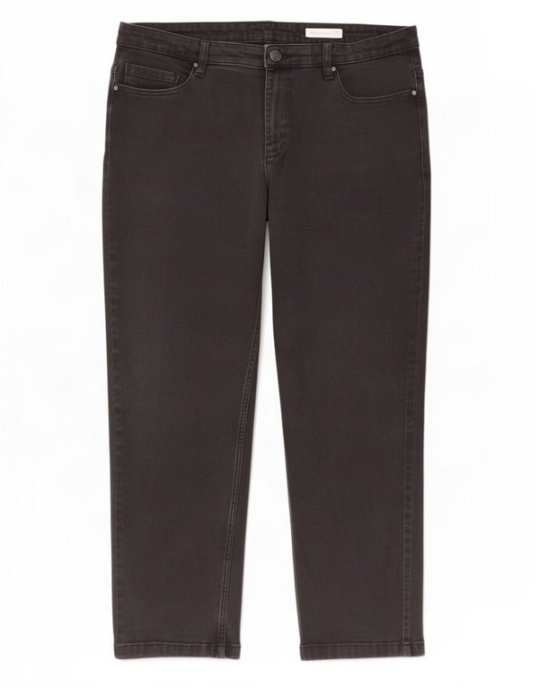Marks & Spencer Vaqueros rectos para mujer UK 20 2XL W38 L26 Algodón negro