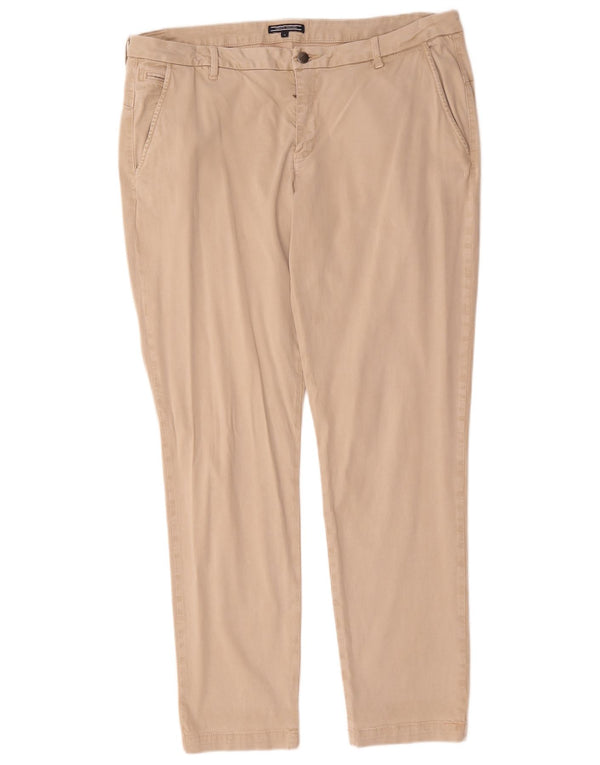 Tommy Hilfiger Pantalones chinos delgados para mujer US 14 XL W38 L30 Algodón beige