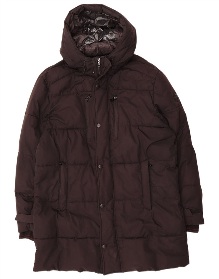 Michael Kors Abrigo acolchado con capucha para hombre UK 40 Grande Poliéster negro