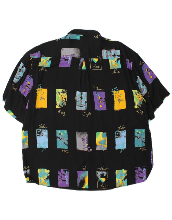 Camisa Manga Corta Goldress Hombre Talla 43/44 XL Negro Geométrico