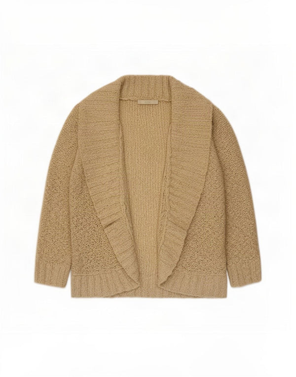Marks & Spencer Suéter tipo cárdigan abierto de manga 3/4 para mujer UK 44 Medium Beige