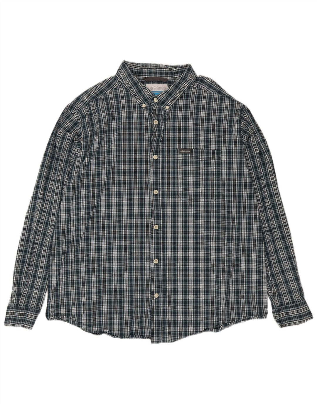 Columbia Camisa para hombre 2XL Algodón a cuadros verdes