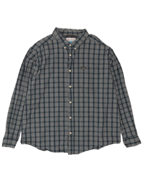 Columbia Camisa para hombre 2XL Algodón a cuadros verdes