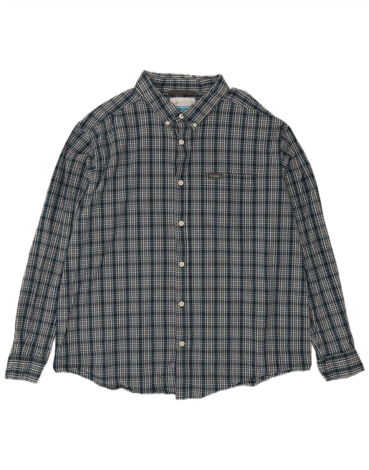 Columbia Camisa para hombre 2XL Algodón a cuadros verdes